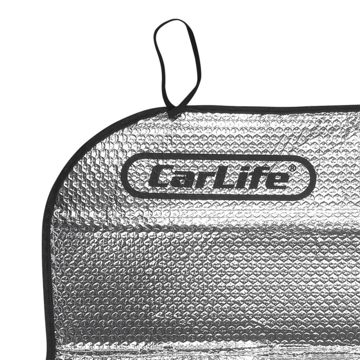 Шторка сонцезахисна автомобільна CarLife для лобового скла 150*80см срібна