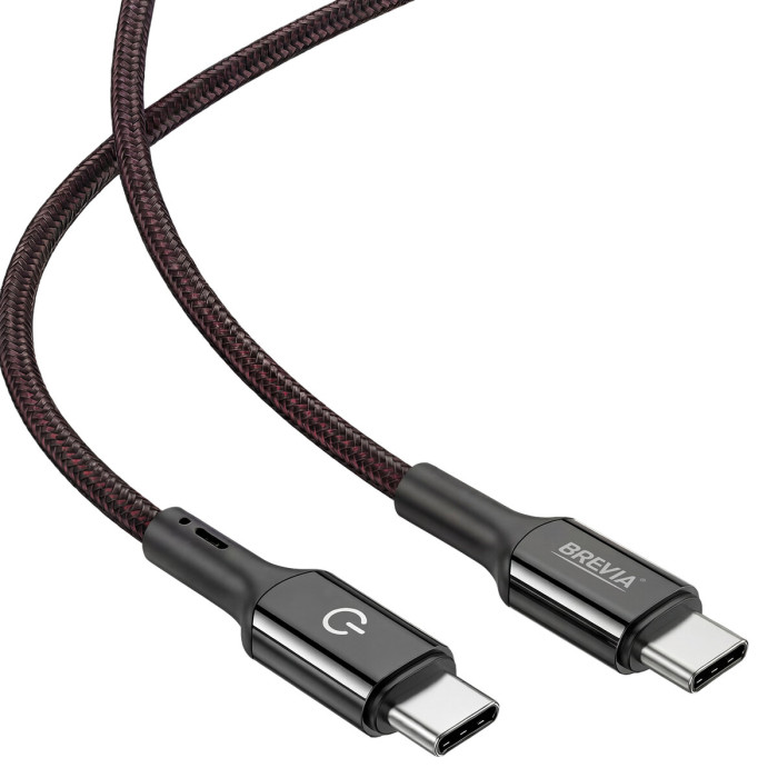Кабель Brevia Type-C to Type-C 60W 1,2м, чорний box (54120BCCC1)
