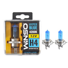 Галогенова лампа Winso H4 12V 60/55W P43t-38 SET HYPER BLUE 4200K 2шт