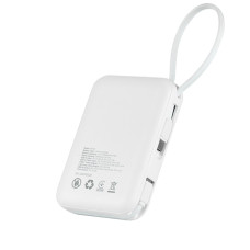 Повербанк (Power Bank) Brevia 10000mAh 22.5W Type-C+Lightning Cable, Li-Pol, LCD білий