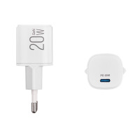 Мережевий зарядний пристрій Brevia ePowerGaN PD20W USB-C білий