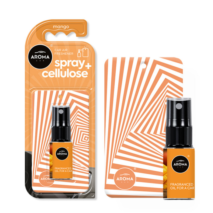 Ароматизатор Aroma Car Spray 20мл & Cellulose - Mango для салону авто