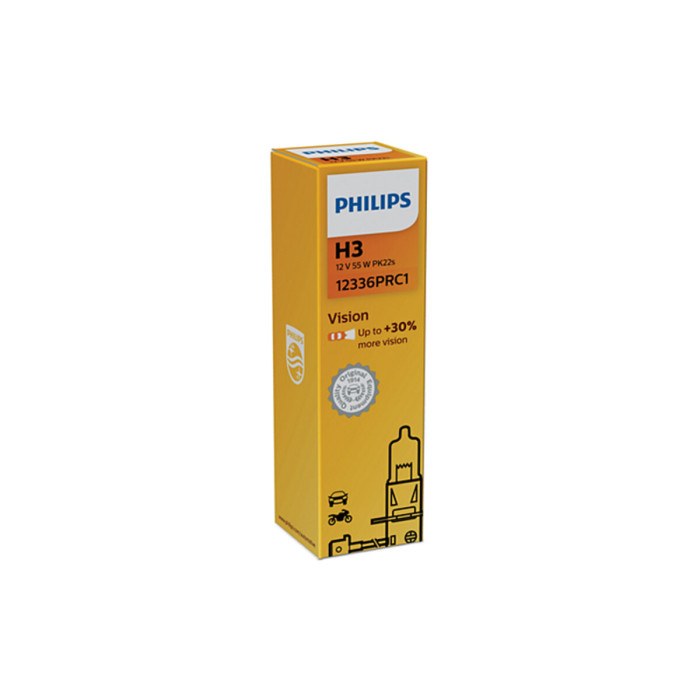 Галогенова лампа Philips H3 12V 55W PK22s Vision (+30% more light)