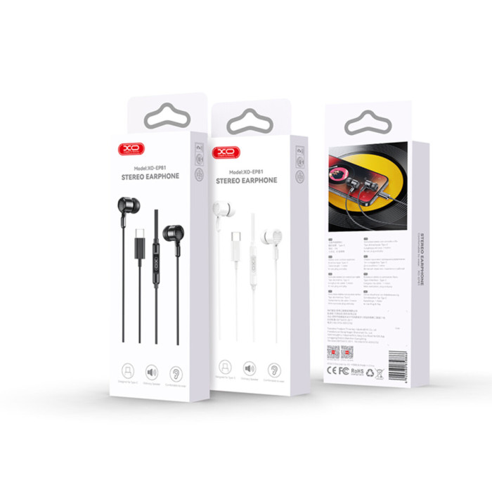 Навушники дротові XO EP81 Sunflower In-Ear Type-C білі