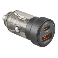 Автомобільний зарядний пристрій Winso Pro 75W 1xUSB-C+1xUSB-A, transparent