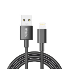 Кабель Brevia USB to Lightning 2,4А 1м, чорний ZIP (55100BULZ1)
