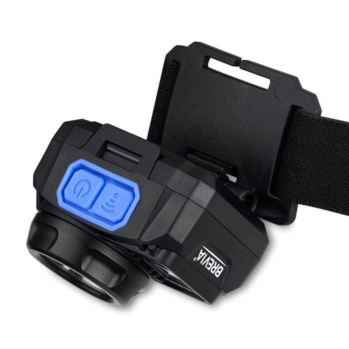 Ліхтар налобний Brevia 500Lm, 3W CREE XPG+COB, 1200mAh/3xAAA, з сенсором білий/червоний