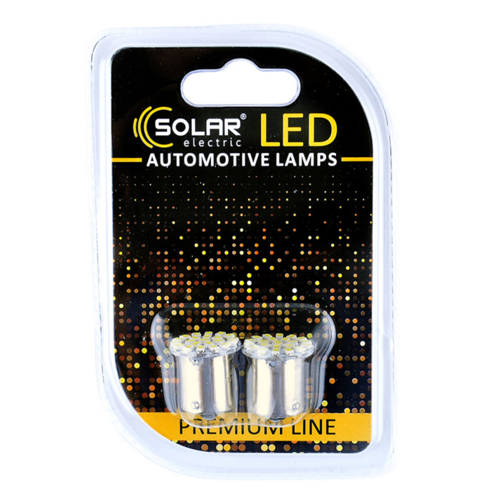 Автолампа Solar LED 12V G18.5 BA15s 22SMD white, 2шт