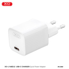 Мережевий зарядний пристрій XO L148 PD30W USB-C + Type-C кабель білий