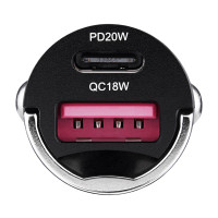Автомобільний зарядний пристрій Winso Pro 38W USB-C+USB-A mini Metal