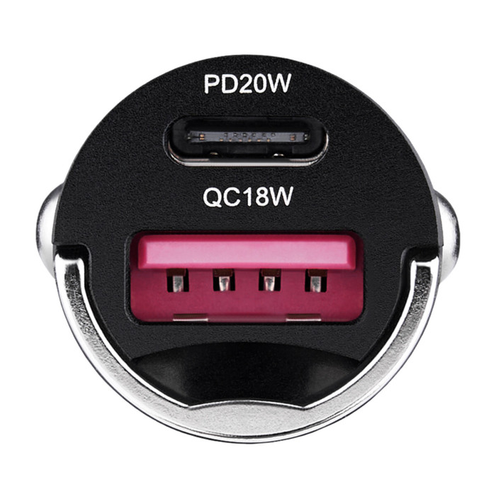 Автомобільний зарядний пристрій Winso Pro 38W USB-C+USB-A mini Metal