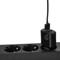 Мережевий зарядний пристрій Winso Pro 12W 2xUSB-A чорний