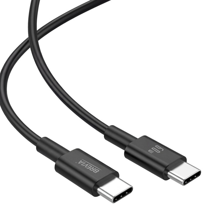 Кабель Brevia Type-C to Type-C 60W 1м, чорний box (55100BCCC1)