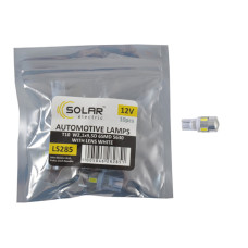 Автолампа Solar LED 12V T10 W2.1x9.5d 6SMD 5630 with lens white 10шт