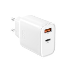 Мережевий зарядний пристрій XO L116 PD30W/QC18W 1USB-C+1USB-A Type-C кабель білий