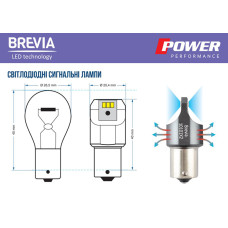 Автолампа Brevia Power LED P21W 330Lm 6x3020SMD 12/24V CANbus, 2шт