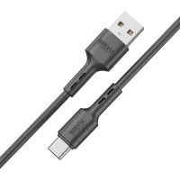 Кабель Brevia USB to Type-C 2,4A 2м, чорний ZIP (51200BUCZ1)