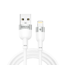 Кабель Brevia USB to Lightning 2,4A 1,2м, білий ZIP (52120WULZ1)