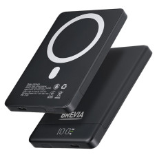 Повербанк (Power Bank) Brevia ePower 5000mAh MagSafe SuperSlim PD20W, Qі15W LCD чорний