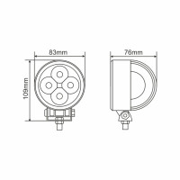 Фара світлодіодна Brevia Epistar Flood 10-30V, 12W (4x3W), 880Lm, 1шт