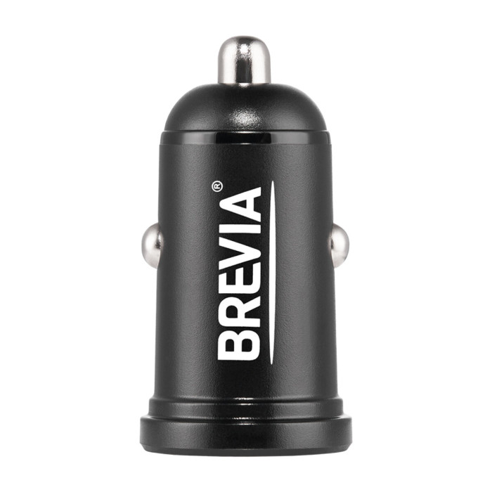 Автомобільний зарядний пристрій Brevia ePower DualCharge 48W 1xUSB-C+1xUSB-A, чорний