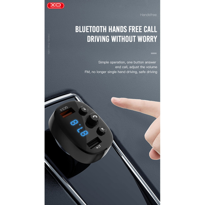 FM-трансмітер XO BCC03 Bluetooth+QC чорний