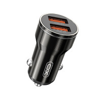 Автомобільний зарядний пристрій XO CC48 Smart Dual USB Metal чорний