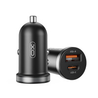 Автомобільний зарядний пристрій XO CC56 Plastic mini 30W чорний