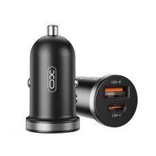Автомобільний зарядний пристрій XO CC56 Plastic mini 30W чорний