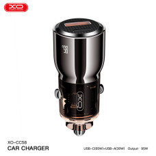 Автомобільний зарядний пристрій XO CC58 95W коричневий