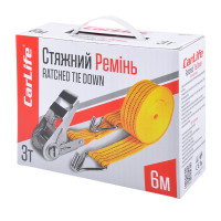 Стяжний ремінь з замком CarLife 3т, 6м