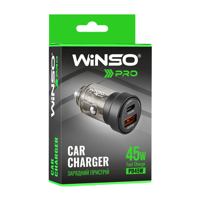 Автомобільний зарядний пристрій Winso Pro 45W 1xUSB-C+1xUSB-A