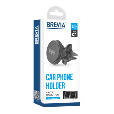 Тримач телефону автомобільний Brevia AirClip MagButton на дефлектор, 4 магніти