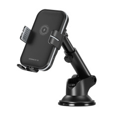 Тримач телефону автомобільний XO з бездротовою зарядкою WX027 15W Wireless Charger+Car Holder чорний