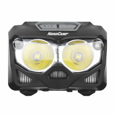 Ліхтар налобний Nord Camp 500Lm, 2x5W CREE XTG, 1200mAh/3xAAA, з сенсором білий/червоний