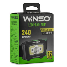 Ліхтар налобний Winso 240Lm, 3W XPE+ COB, 1200mAh, з сенсором білий/червоний