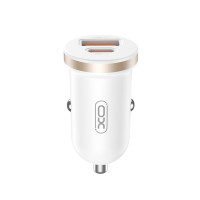 Автомобільний зарядний пристрій XO CC56 Plastic mini 30W+ Lightning кабель білий