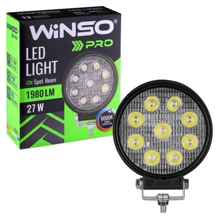 Фара світлодіодна Winso Pro Epistar точковий 10-30V, 27W (9x3W), 1шт (780620)