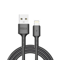 Кабель Brevia USB to Lightning 2,4A 2м, чорний ZIP (51200BULZ1)