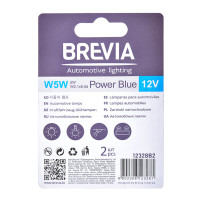 Лампа розжарювання Brevia W5W 12V 5W W2.1x9.5d Power Blue B2, 2шт