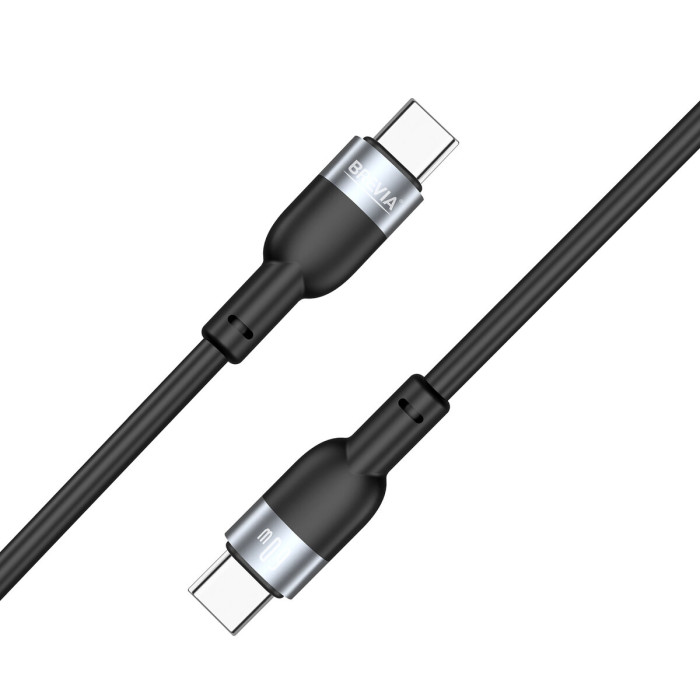 Кабель Brevia Type-C to Type-C 60W 1,2м, чорний ZIP (52120BCCZ1)