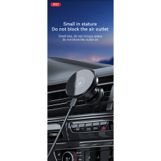 Тримач телефону автомобільний XO з бездротовою зарядкою CX015 15W Magnetic Car Air Outlet Wireless чорний
