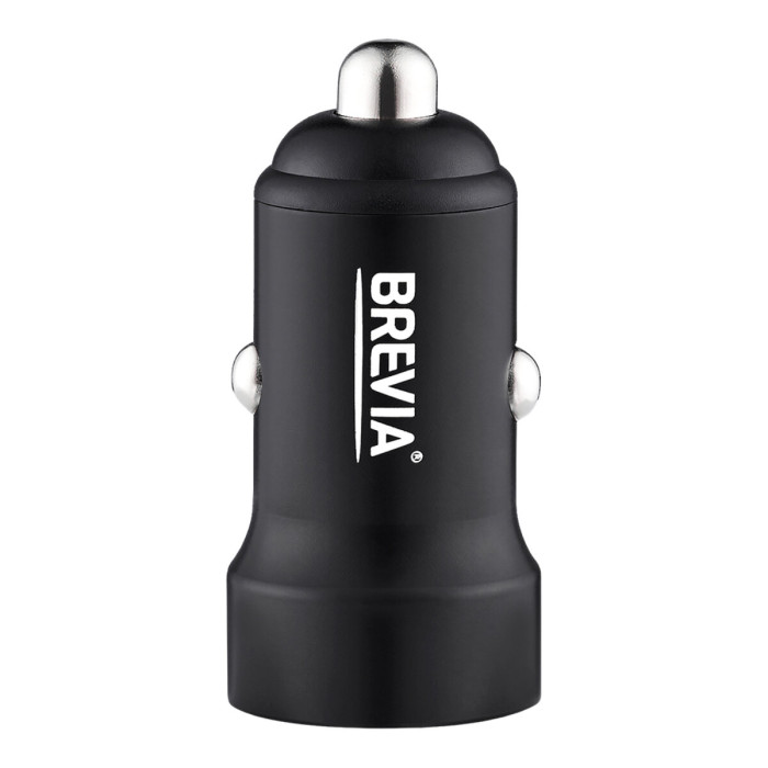 Автомобільний зарядний пристрій Brevia ePower DualCharge Display 40W 2xUSB-C чорний