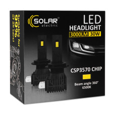 Автолампа Solar LED HB3(9005) 12V 30W 3000Lm 6500K CSP3570 2шт