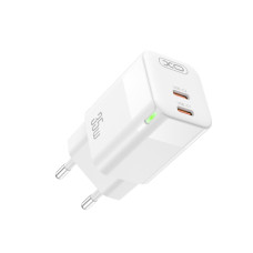 Мережевий зарядний пристрій XO CE07 GaN Dual PD 35W GaN  білий