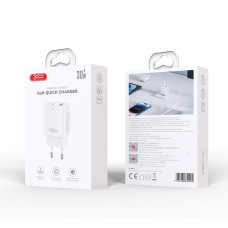 Мережевий зарядний пристрій XO L130 PD30W/QC18W 1USB-C+1USB-A білий