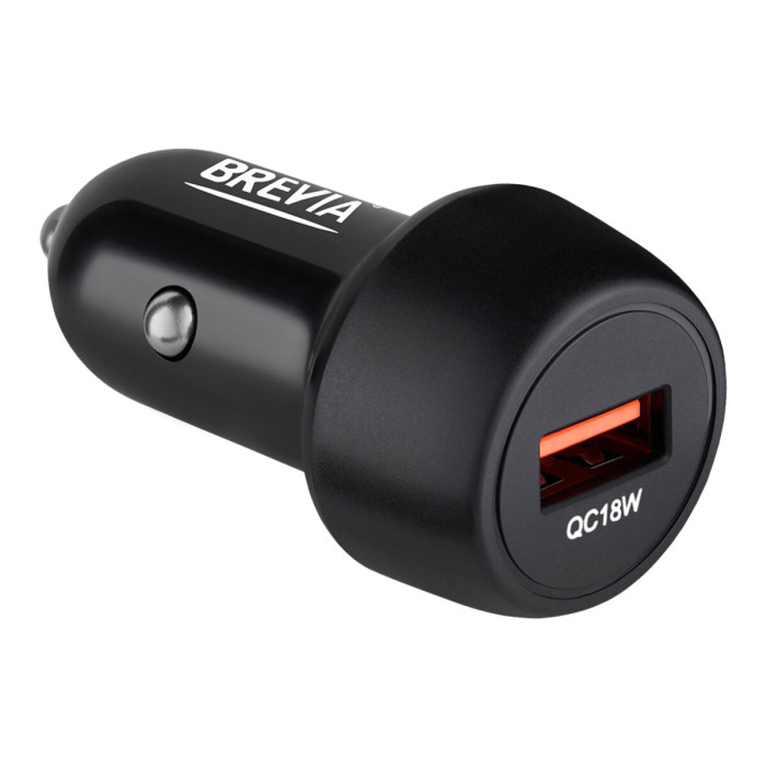 Автомобільний зарядний пристрій Brevia ePower SingleDrive 18W 1xUSB-A чорний