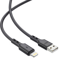 Кабель Brevia USB to Lightning 2,4A 1м, чорний ZIP (51100BULZ1)