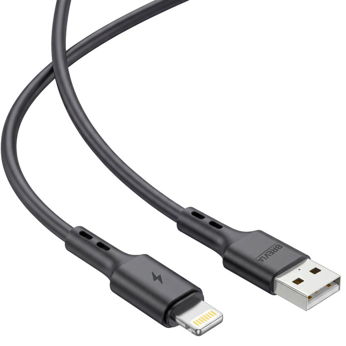 Кабель Brevia USB to Lightning 2,4A 1м, чорний ZIP (51100BULZ1)