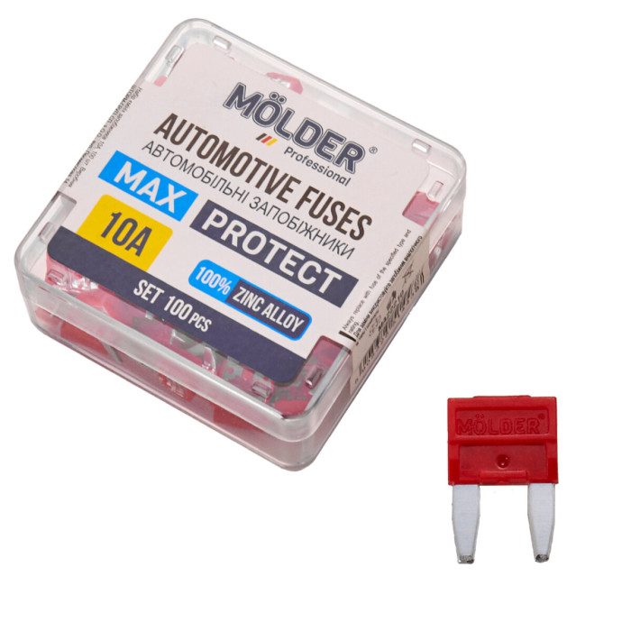 Набір запобіжників Molder "міні", 10А, 100шт